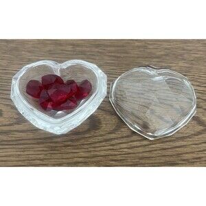 Swarovski Crystal The Heart Jewel Trinket Box With Red Hearts # 693910 Vintage